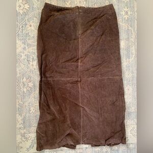 BW Studio Chocolate Brown western Leather Skirt